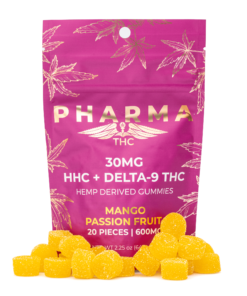 PharmaTHC HHC / Delta 9 THC Gummies – Mango Passion Fruit (400 mg Total HHC + 200 mg Total Delta 9 THC)